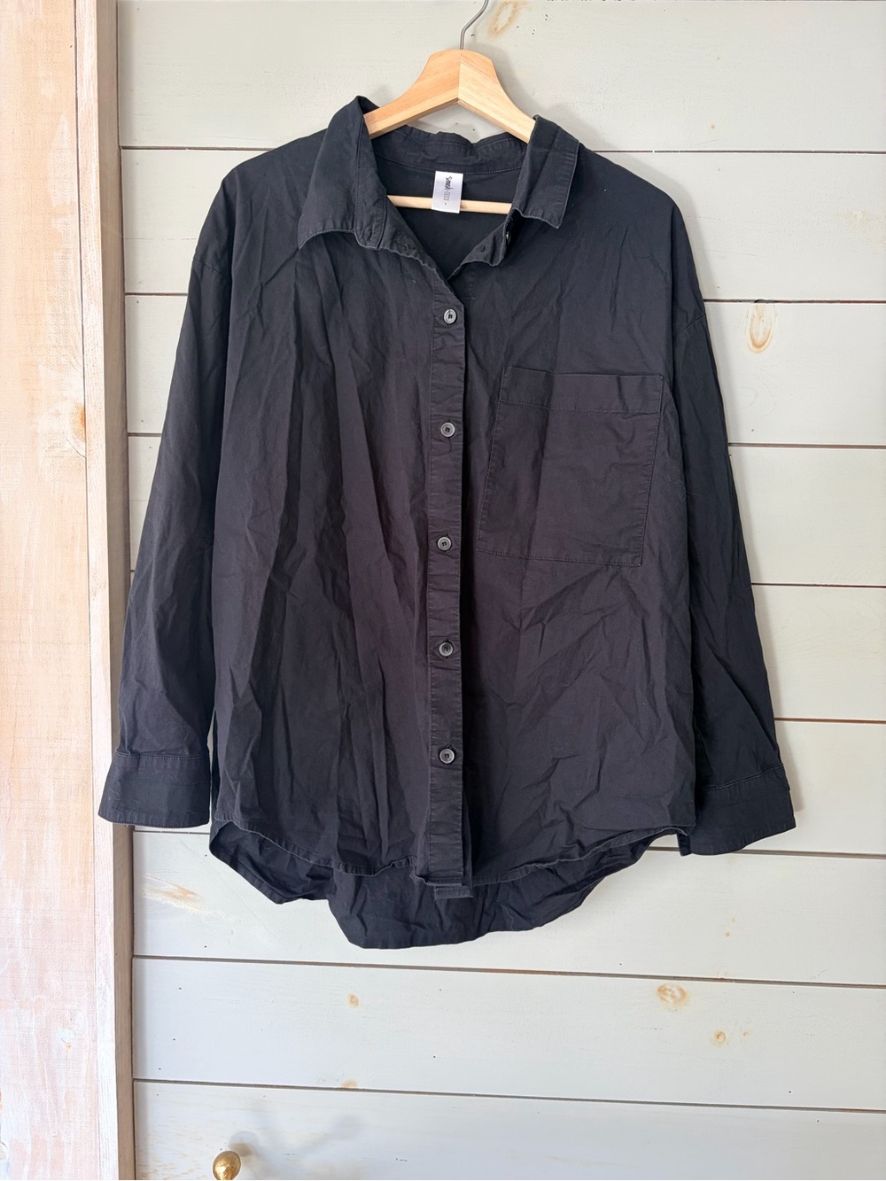 Smash + Tess Black Organic Cotton Button-Up Shirt – Large